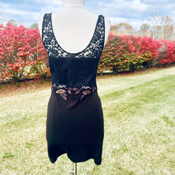 FREE PEOPLE Black dress Embroidered Beaded Sequin Secrets of Eden - Picture 5 of 16